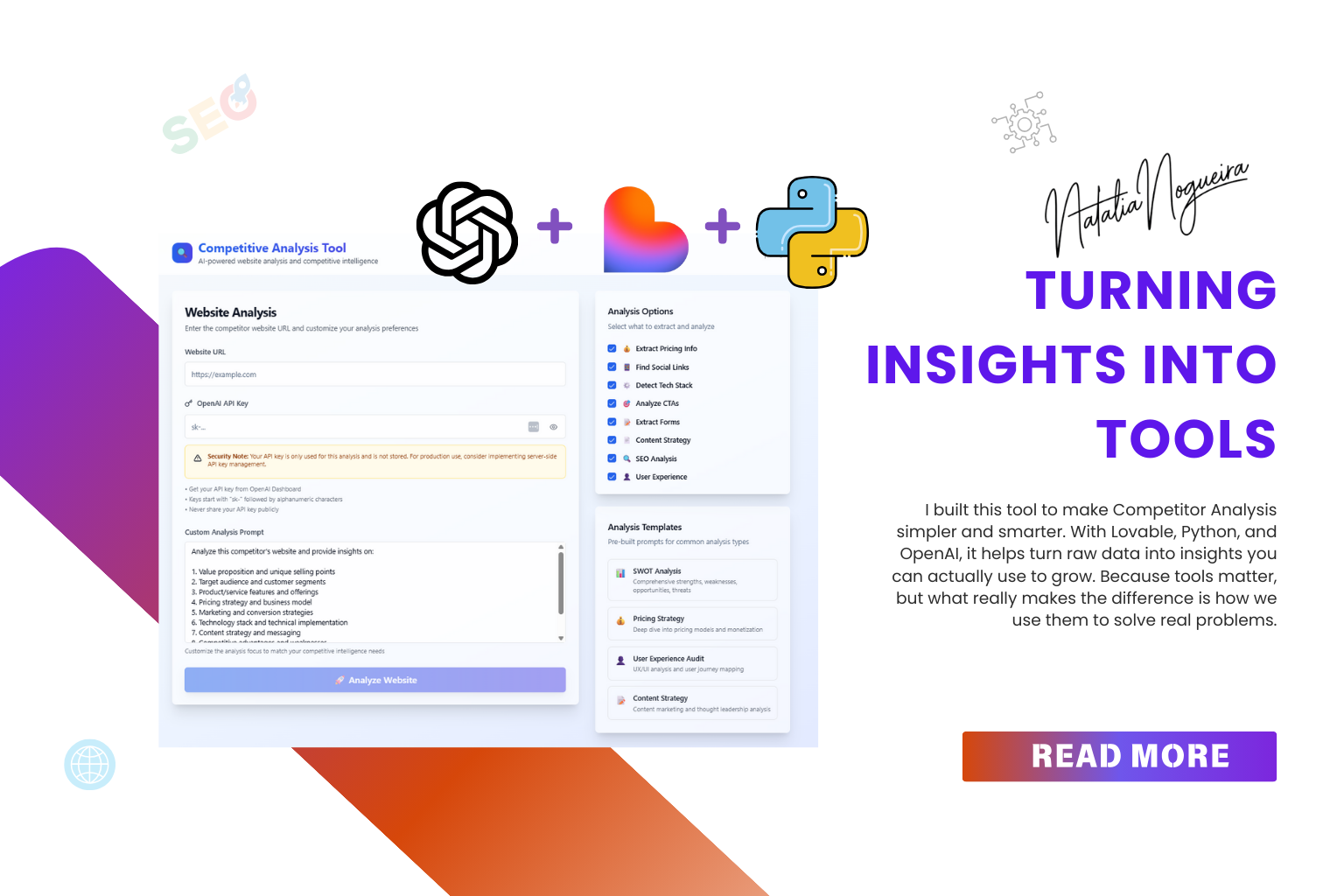 Competitive Analysis Tool Interface